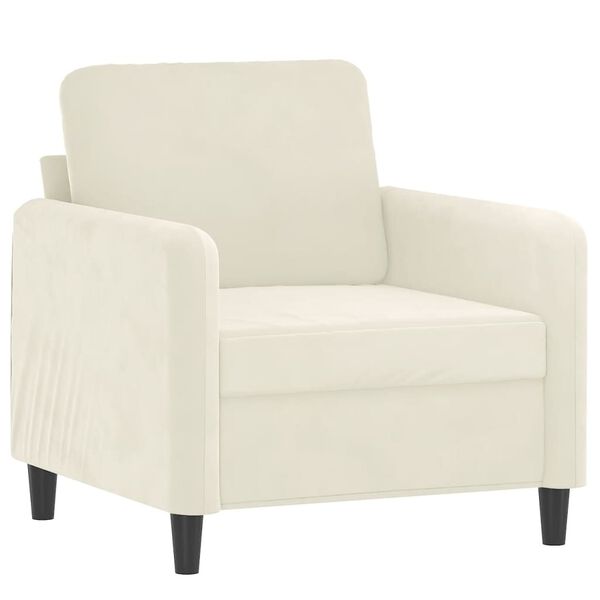 vidaXL Sofa Set Cream Velvet (100% polyester), metal, plywood Large