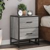 vidaXL Bedside Cabinet Set of 2 Grey Sonoma Engineered wood, steel