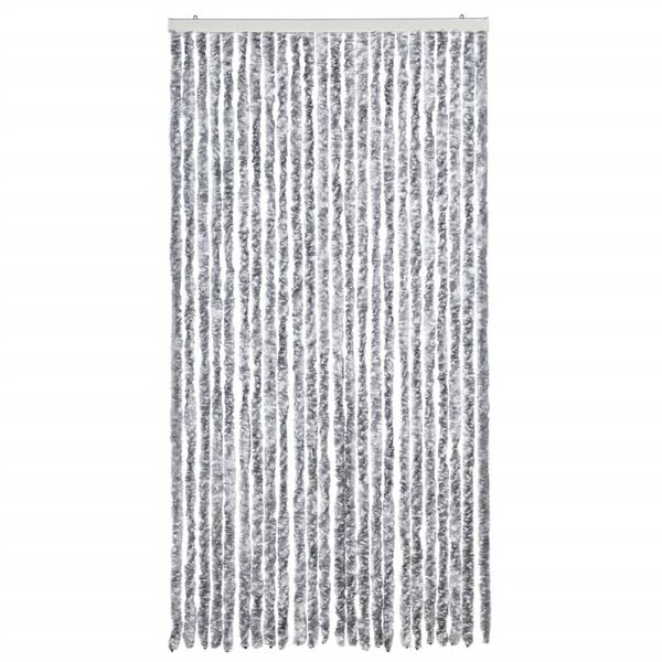 vidaXL Fly Curtain White and Grey 39.4x90.6" Chenille