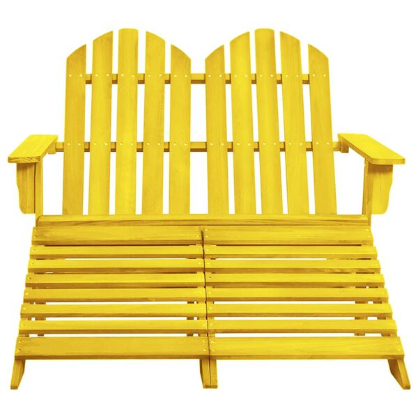 vidaXL Garden Chair Yellow Solid fir wood 2-seater, Standard size