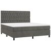 vidaXL Box Spring Bed Dark Grey Velvet Queen Adjustable Height