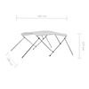 vidaXL 3 Bow Bimini Top White 72"x77.2"x53.9"
