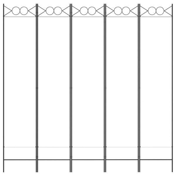 vidaXL 5-Panel Room Divider White 78.7"x78.7" Fabric