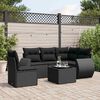 vidaXL Garden Sofa Set Black PE rattan, powder-coated steel, tempered glass