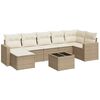 vidaXL Garden Sofa Set Beige PE rattan, Powder-coated steel, Tempered glass