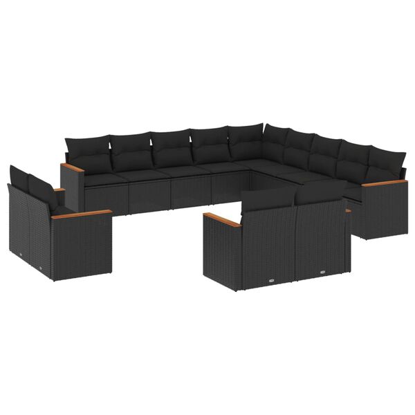 vidaXL Garden Sofa Set Black