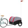 vidaXL Bike Trailer Black and Red 99.2 lb Iron