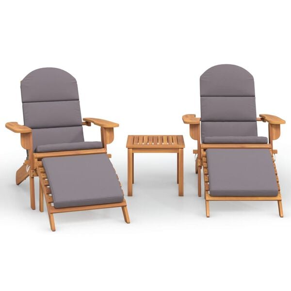 vidaXL Garden Lounge Set Natural Wood Solid Acacia Wood, Fabric Standard