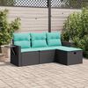 vidaXL Garden Sofa Set Black