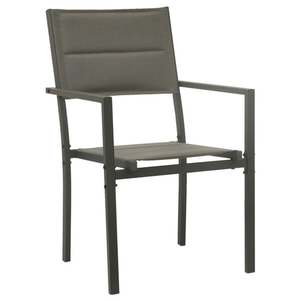 vidaXL Garden Chair Set of 4 Grey and anthracite