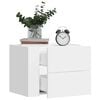 vidaXL Wall-mounted Bedside Cabinet Set of 2 White Engineered wood Small