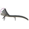vidaXL Sun Lounger Light Grey PE Rattan Single Adjustable Armrests