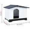 vidaXL Dog House Grey, White, Black Polypropylene Small