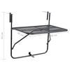 vidaXL Balcony Table Black Steel Medium Foldable Balcony Table