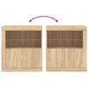 vidaXL Sideboard Sonoma oak Engineered wood, glass Compact Sideboard