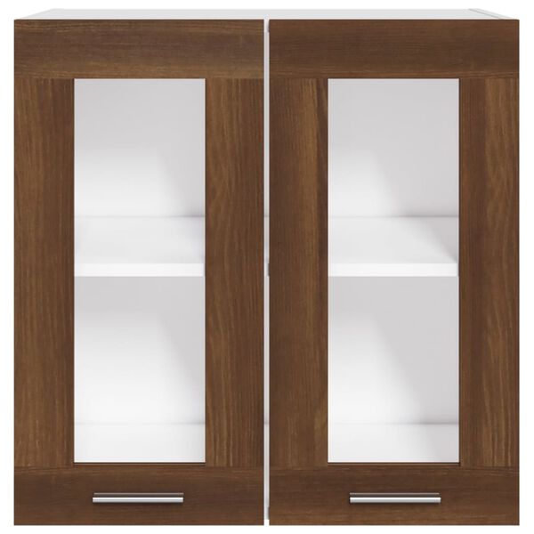 vidaXL Hanging Glass Cabinet Brown oak Engineered wood, glass