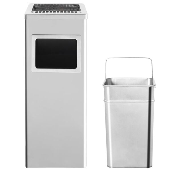 vidaXL Ashtray Dustbin Hotel 9.5 gal Stainless Steel