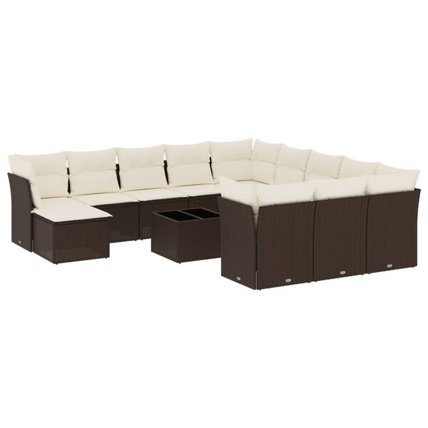 vidaXL Garden Sofa Set Brown