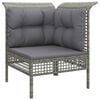 vidaXL 5 Piece Patio Lounge Set with Cushions Grey Poly Rattan