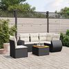 vidaXL Garden Sofa Set Black, Cream