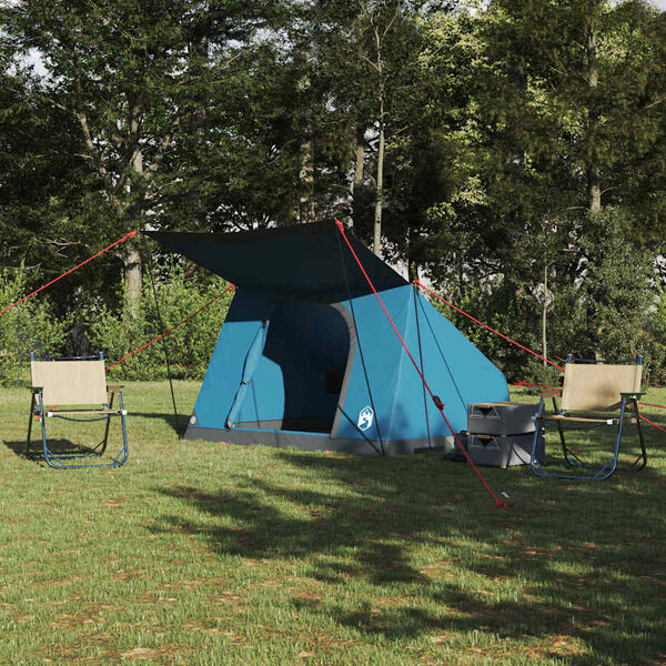 vidaXL Camping Tent with Roof Blue 87.80 x 64.17 x 51.18 in Taffeta