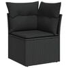 vidaXL Garden Sofa Set Black PE rattan Medium Adjustable Armrests