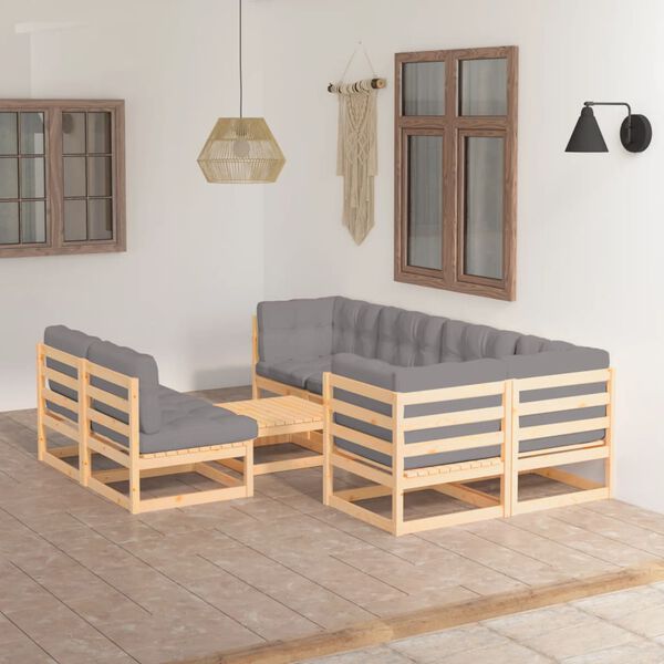 vidaXL Garden Lounge Set Natural wood