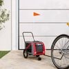 vidaXL Pet Bike Trailer Red and black Oxford fabric, iron, PVC Medium