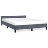 vidaXL Bed Frame With Headboard Dark grey Velvet, plywood, engineered wood