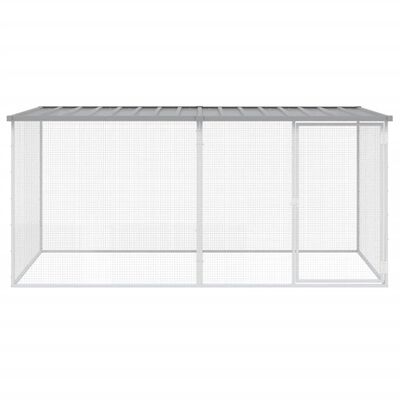 vidaXL Chicken Cage with Roof Light Gray 79.9"x38.6"x35.4" Galvanized Steel