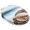 vidaXL WC Toilet Seats 2 pcs with Soft Close Lids MDF Muschel Design (2x143924)