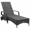 vidaXL Sun Lounger Grey Poly Rattan 78 in in length