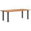 vidaXL Dining Table Light Brown Solid Oak Wood Large Adjustable Feet