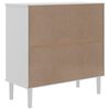 vidaXL Sideboard White Solid pine wood, engineered wood, poly rattan