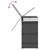 vidaXL Laundry Basket with Lid Grey 18.1x13.0x23.6" Poly Rattan
