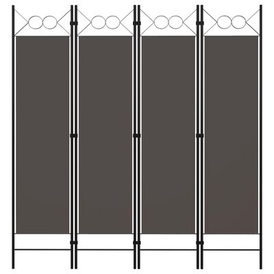 vidaXL 4-Panel Room Divider Anthracite 63"x70.9"