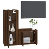vidaXL TV Cabinet Set Set of 2 Brown Oak Engineered Wood TV Cabinet Set