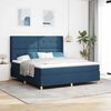 vidaXL Box Spring Bed with Mattress Blue 70.9" x 78.7" fabric