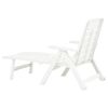vidaXL Sunlounger White Plastic Standard Foldable Folding Sun Lounger
