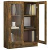 vidaXL Vitrine Cabinet Smoked Oak Engineered wood, glass Medium