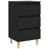 vidaXL Bed Cabinet Set of 2 Black Engineered wood, solid eucalyptus wood