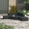 vidaXL Garden Lounge Set Black PE Rattan, Powder-Coated Steel, Polyester