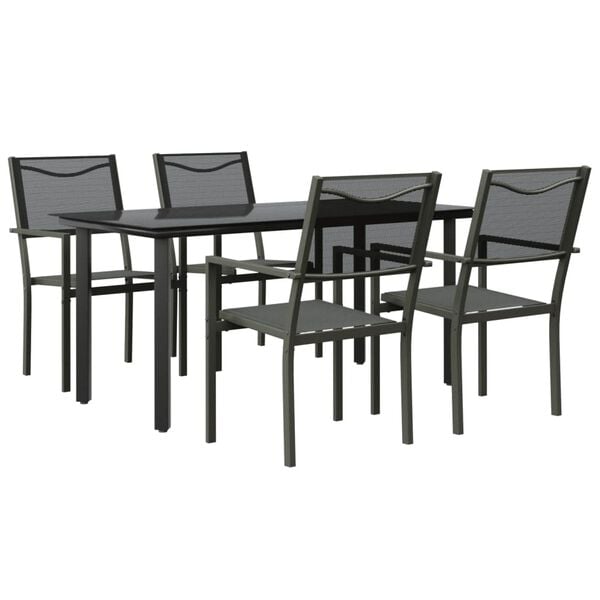 vidaXL Garden Dining Set Black