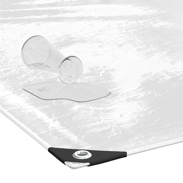 vidaXL Clear Tarpaulin with Eyelets 13.1x13.1' PVC