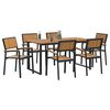 vidaXL Garden Dining Set 7 pcs Black and brown