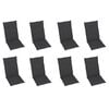 vidaXL Garden Chair Set of 8 Anthracite Teak Wood Standard Foldable