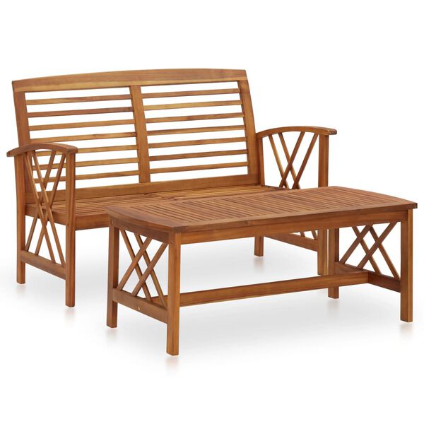 vidaXL Garden Lounge Set Natural wood Solid acacia wood Medium Strong