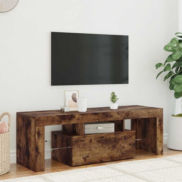 vidaXL TV Cabinet Smoked Oak Engineered Wood Medium TV Cabinet