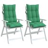 vidaXL Highback Chair Cushion Set of 2 Green