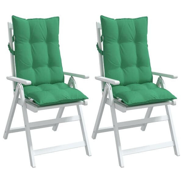 vidaXL Highback Chair Cushion Set of 2 Green